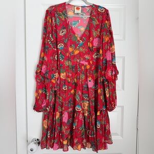 Farm Rio for Anthropologie Jordyn floral print mini dress Sz XL